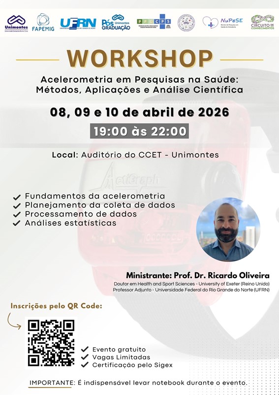 PPGCPS receberá professor da UFRN para atividades sobre uso da acelerometria em atividade física, sono e comportamento sedentário